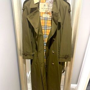 Burberry trench coat. Olive green brand new with tags